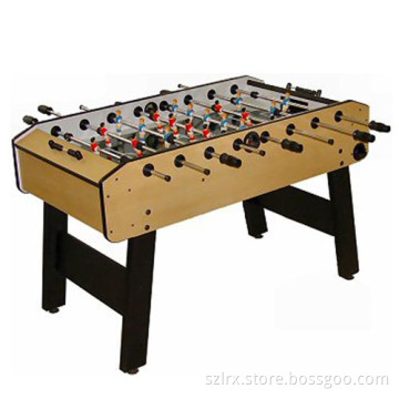 brown soccer tabel with black leg
